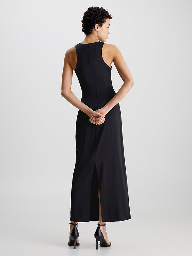 ck black slim cut out maxi dress for women calvin klein