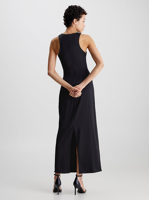 black slim maxi-jurk met uitsnijding voor dames - calvin klein