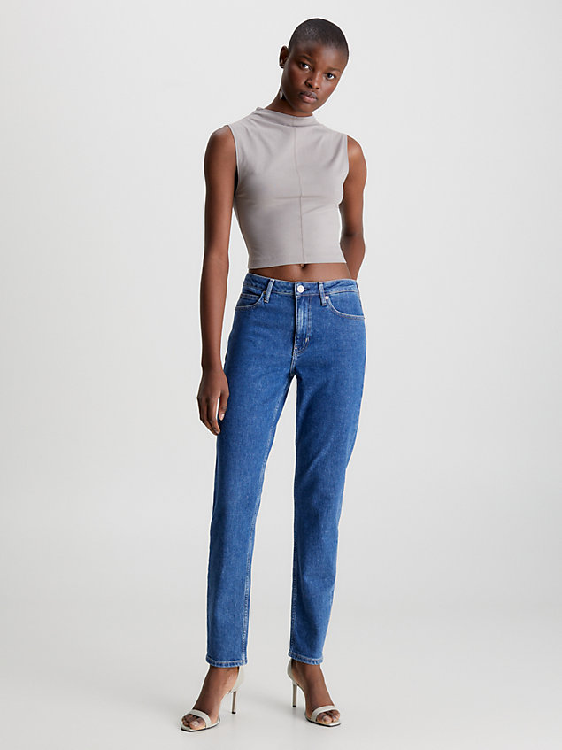 denim mid rise slim jeans for women calvin klein