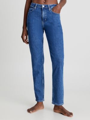 Calvin klein women's mid cheap rise straight fit jeans