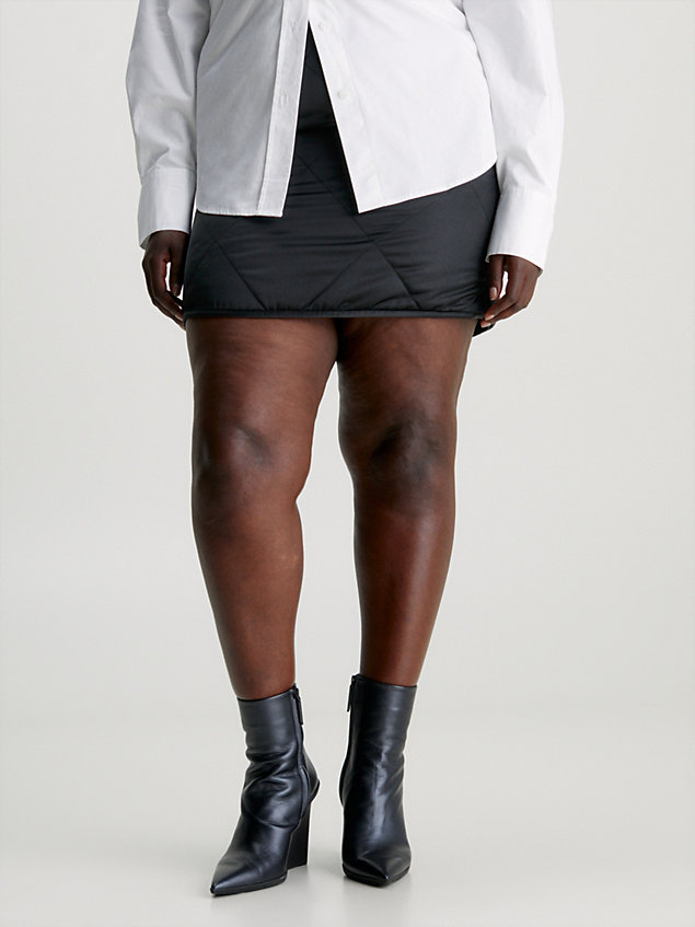 black quilted mini skirt for women calvin klein