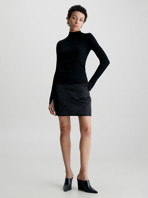 mini-jupe matelassée ck black pour femmes calvin klein