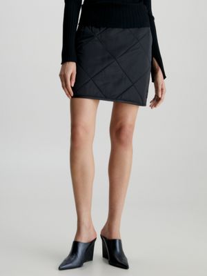 minifalda acolchada black de mujeres calvin klein
