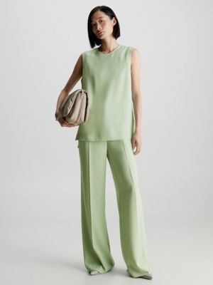 Structured Twill Sleeveless Top Calvin Klein®