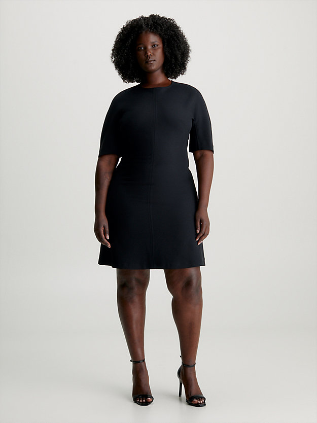 ck black swobodna rozszerzana sukienka dla kobiety - calvin klein