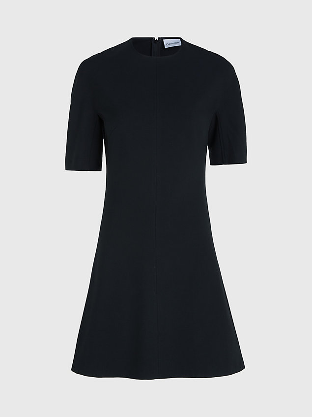 black swobodna rozszerzana sukienka dla kobiety - calvin klein