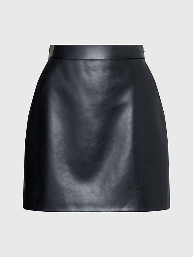 mini-jupe en cuir ck black pour femmes calvin klein
