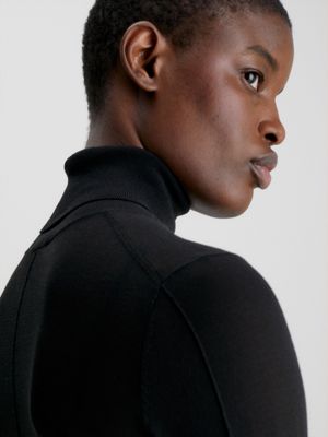 Sheer black shop polo neck