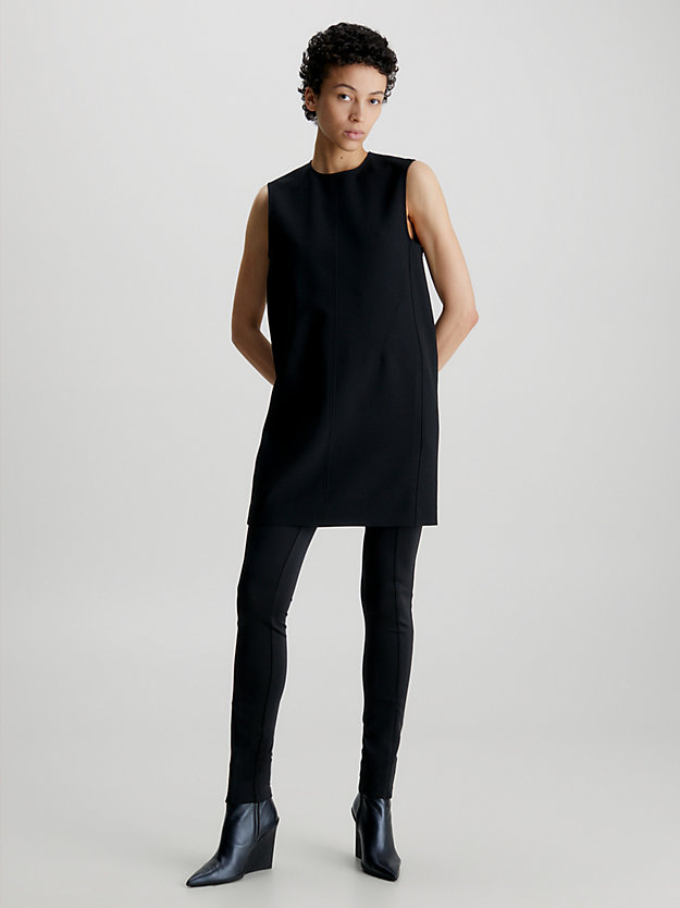 ck black relaxed sleeveless shirt dress for women calvin klein