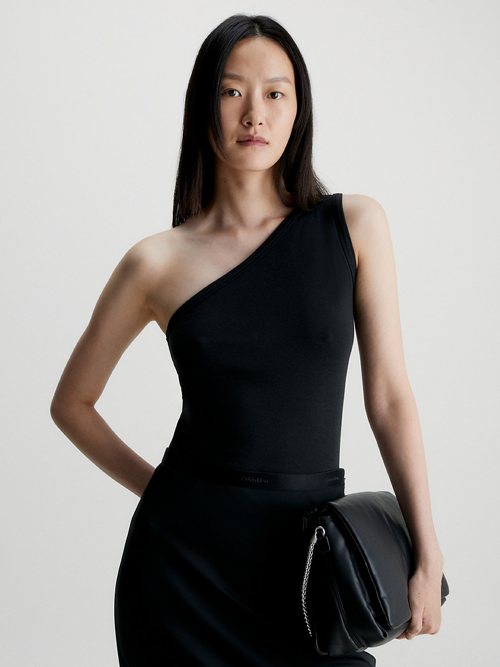 CK BLACK Schmales One-Shoulder-Top Aus Modal undefined Damen Calvin Klein