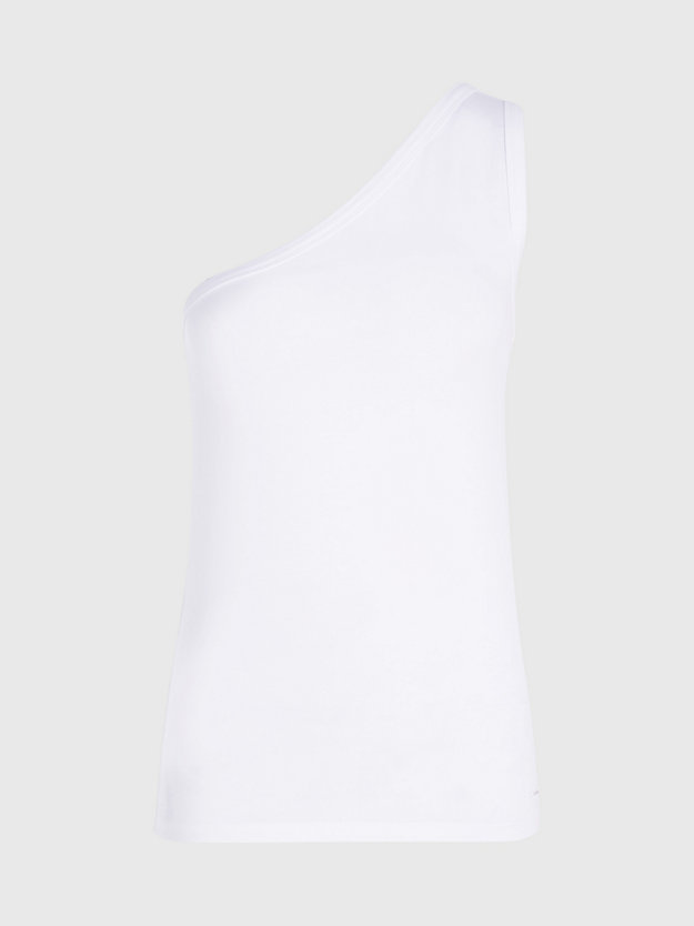 bright white wąski top z modalu na jedno ramię dla kobiety - calvin klein