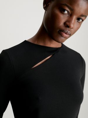 Calvin klein black scuba dress sale