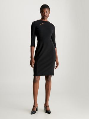 Calvin klein black scuba hot sale dress