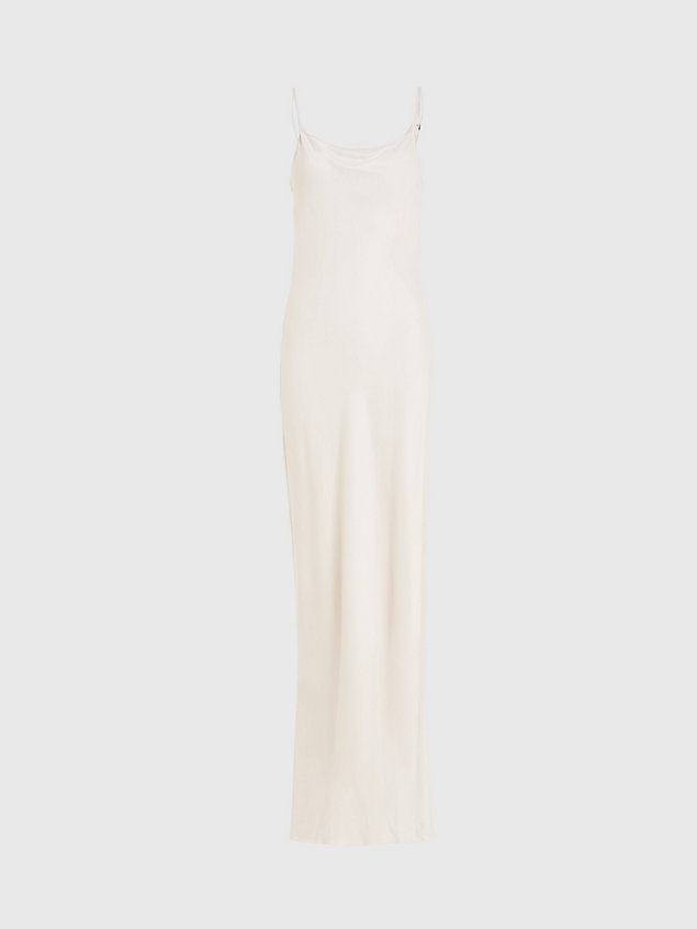 grey satijnen maxi-jurk met spaghettibandjes voor dames - calvin klein