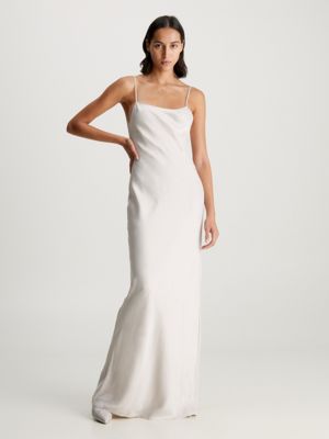 Calvin klein white slip dress new arrivals