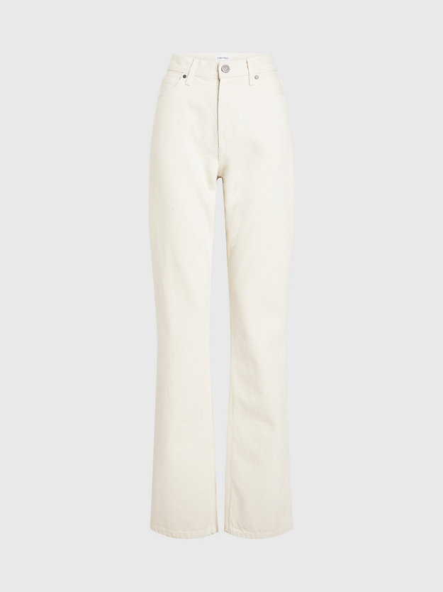 ecru mid rise relaxed bootcut jeans voor dames - calvin klein