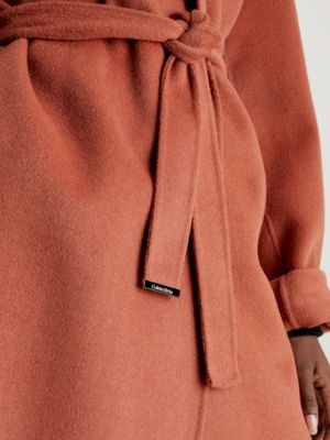 Calvin klein belted wrap on sale coat