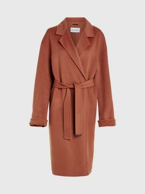 Calvin klein belted wrap cheap coat oatmeal