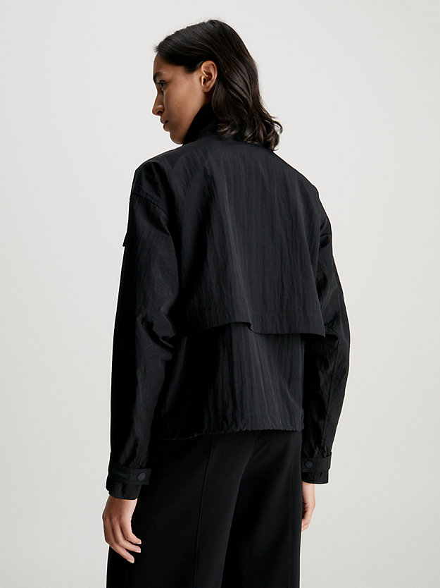 giacca in nylon increspato taglio relaxed ck black da donna calvin klein