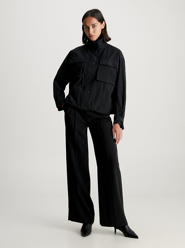 veste relaxed en nylon froissé ck black pour femmes calvin klein