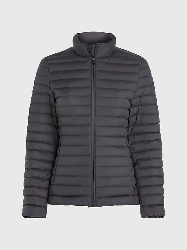 black lightweight down puffer jacket for women calvin klein