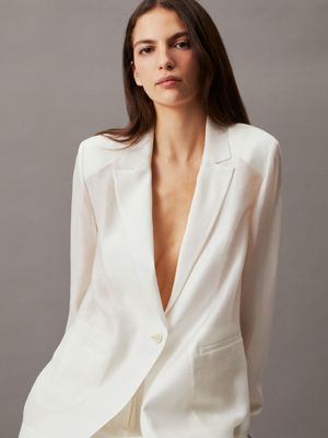 vanilla ice boxy sheer lyocell blazer for women calvin klein