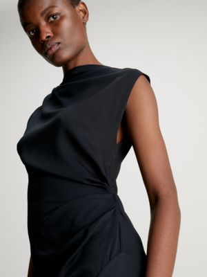 Calvin klein black one shoulder outlet dress