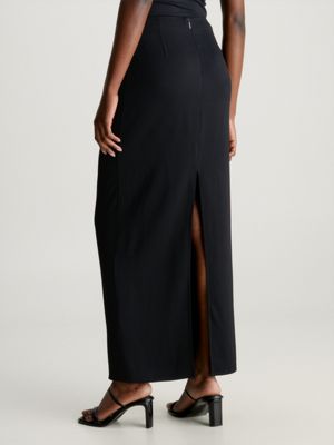 Black maxi outlet skirt crepe