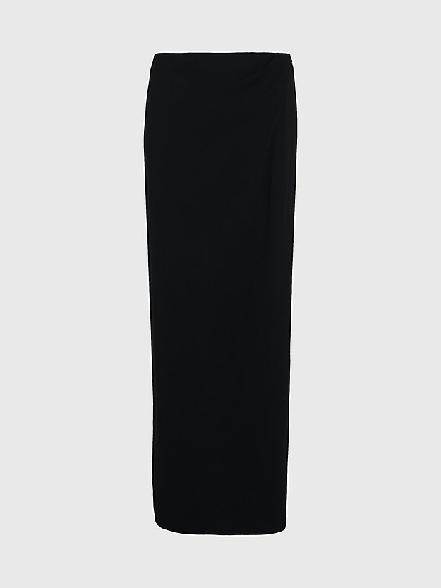 ck black crepe draped maxi skirt for women calvin klein