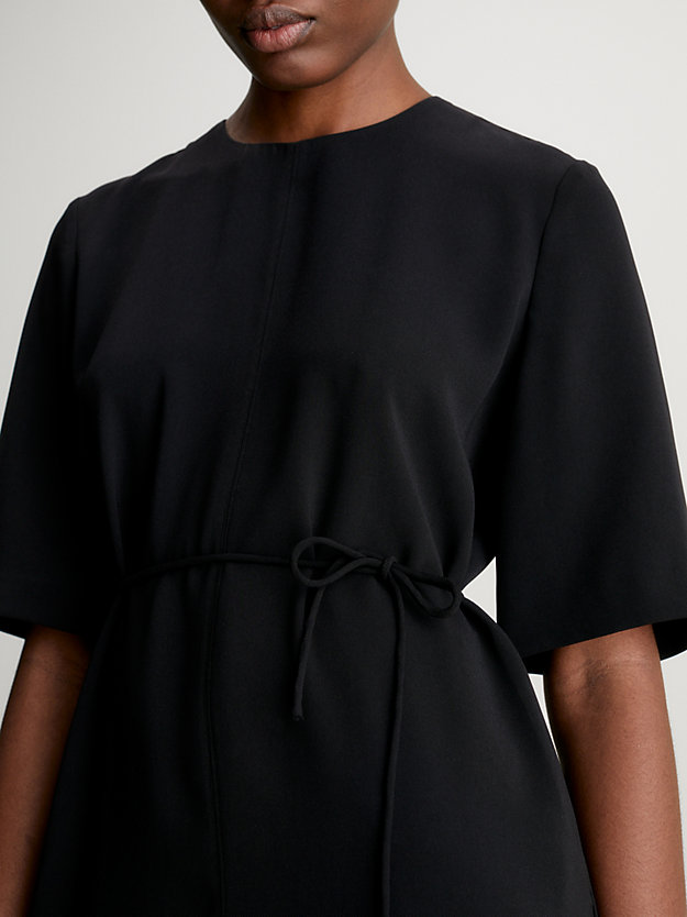 mini-robe en sergé doux avec ceinture ck black pour femmes calvin klein