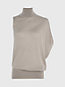 neutral taupe fine wool asymmetric jumper for women calvin klein
