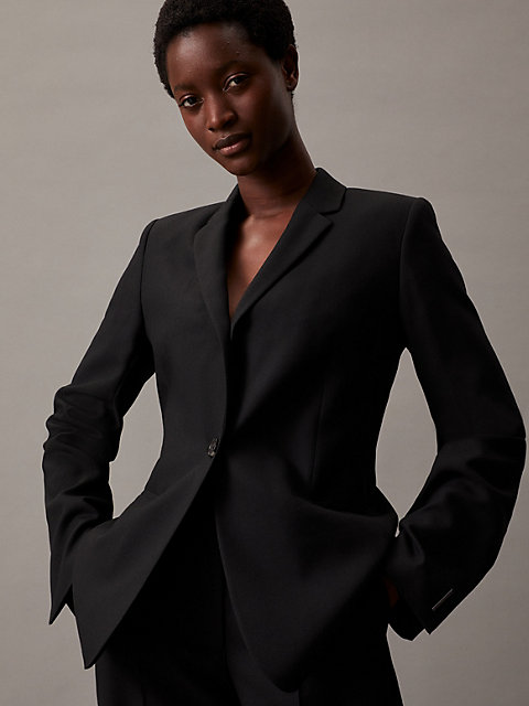 black essentiële tailored blazer voor dames - calvin klein