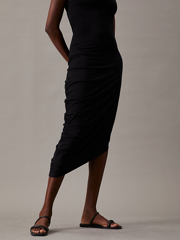 ck black sukienka bez rękawów z dżerseju modalnego dla kobiety - calvin klein