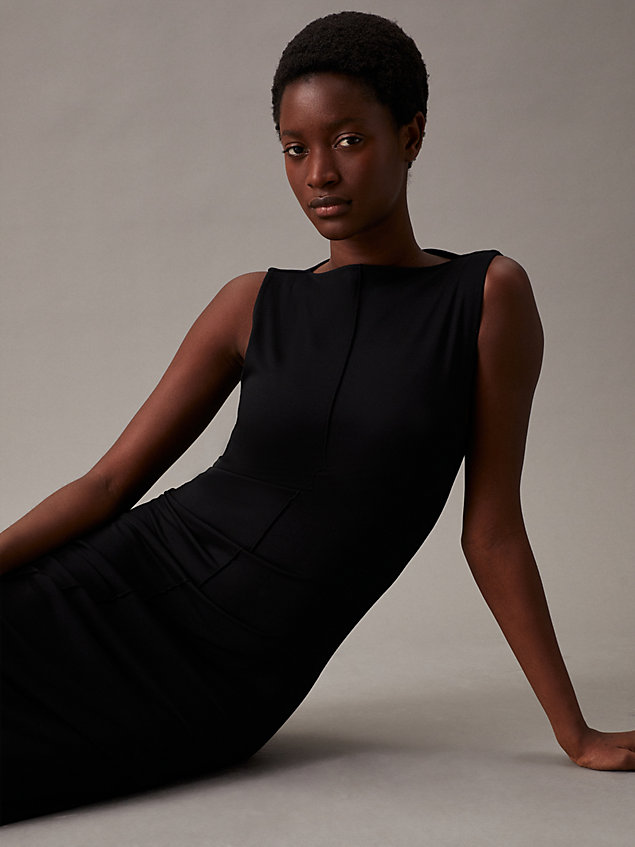 black sukienka bez rękawów z dżerseju modalnego dla kobiety - calvin klein