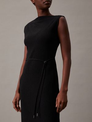 ck black relaxed maxi shift dress for women calvin klein