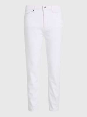 denim white mid rise slim jeans for women calvin klein