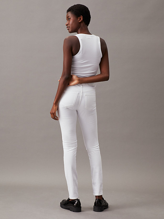denim white high rise skinny jeans voor dames - calvin klein