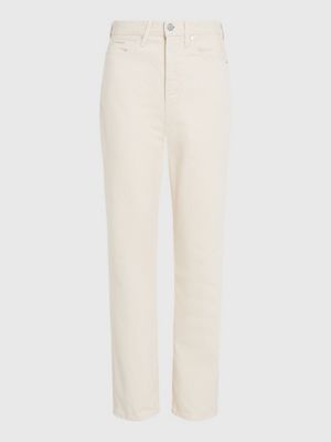 denim ecru high rise slim jeans for women calvin klein