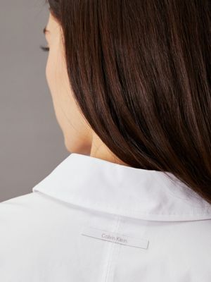 bright white oversized poplin shirt for women calvin klein