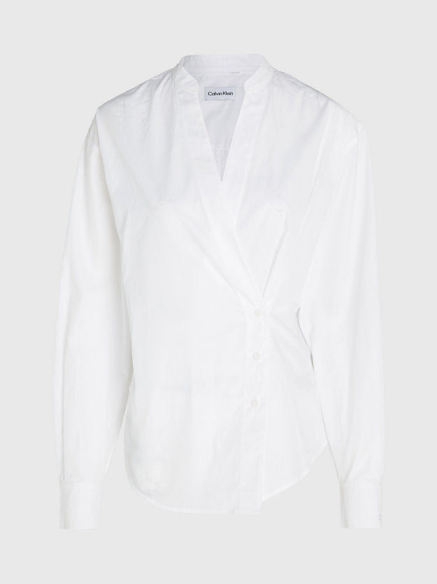bright white cotton wrap shirt for women calvin klein