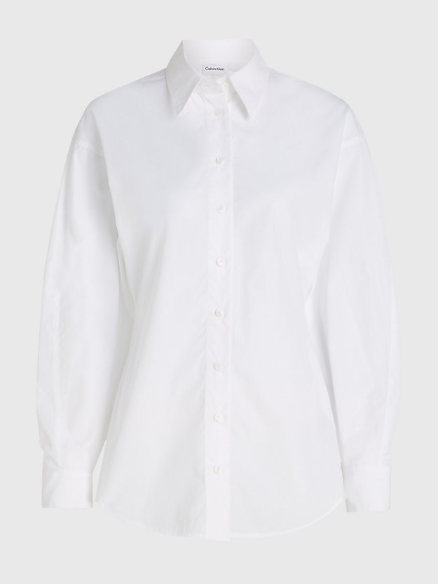 bright white wąska koszula z rękawem dolman dla kobiety - calvin klein