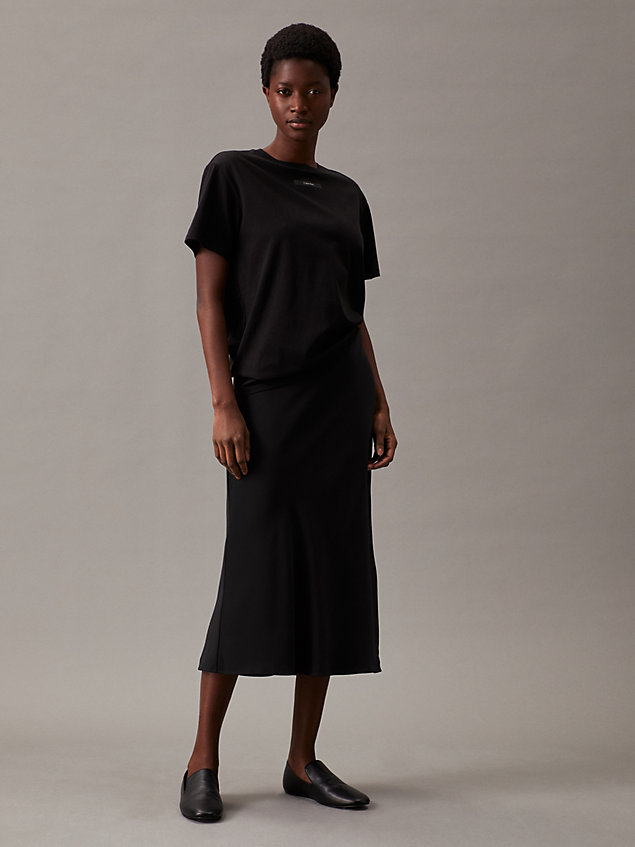 black wąski t-shirt bawełniany dla kobiety - calvin klein