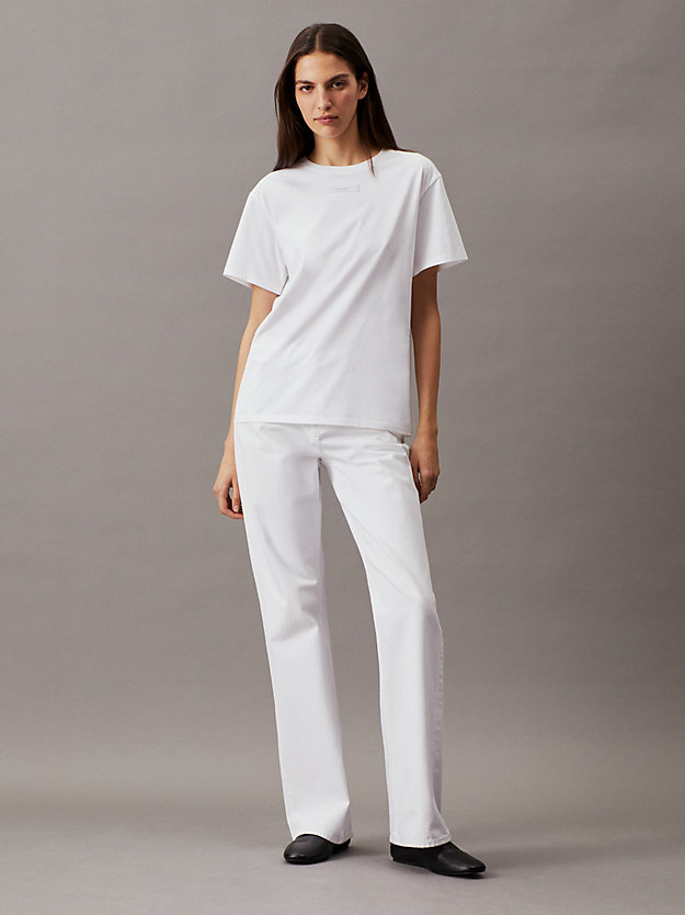 bright white katoenen slim t-shirt voor dames - calvin klein