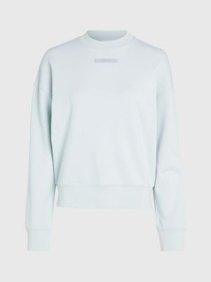 morning frost relaxed cotton terry sweatshirt for women calvin klein