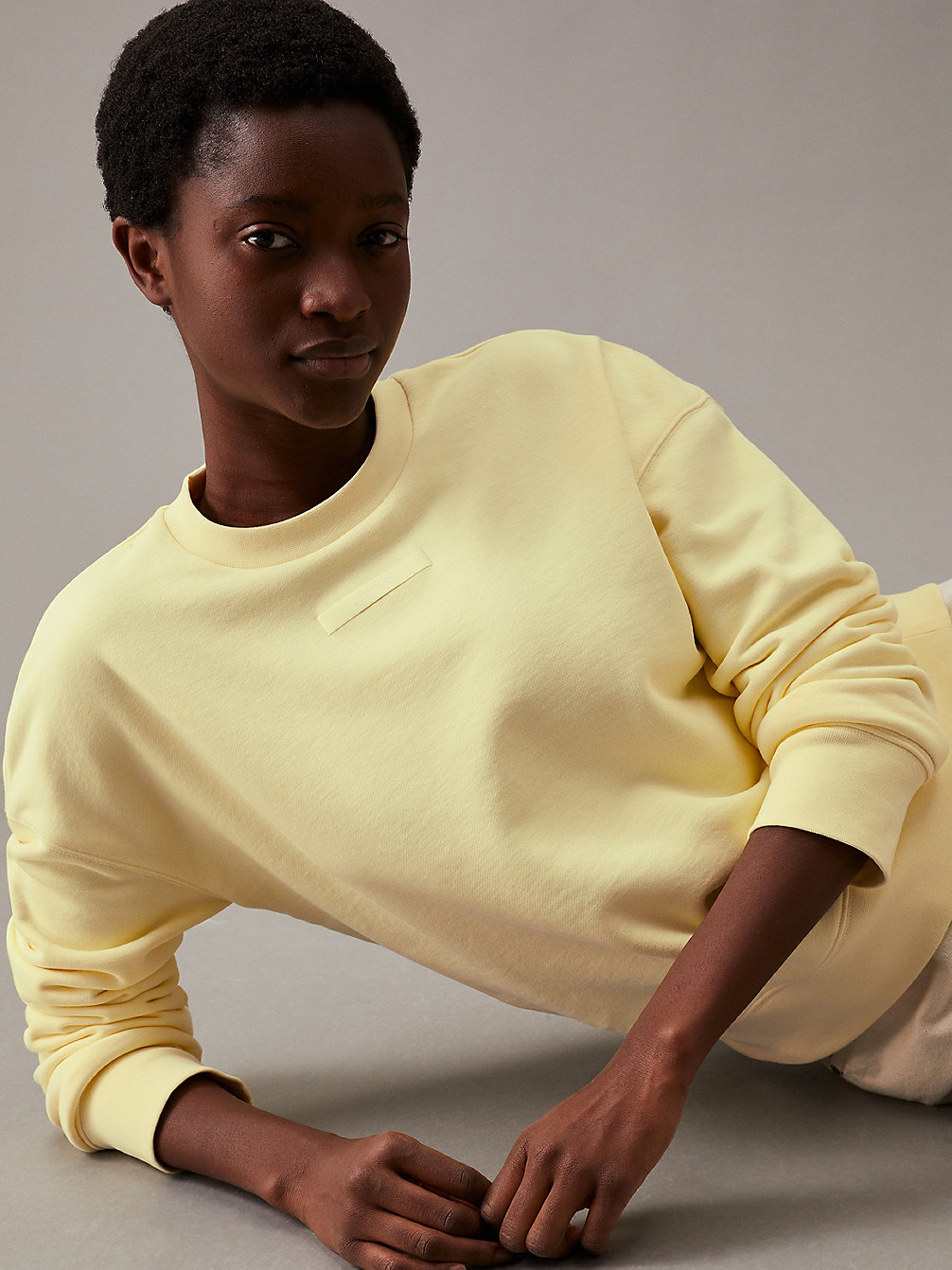 MIMOSA YELLOW Lässiges Sweatshirt Aus Baumwoll-Frottee undefined Damen Calvin Klein
