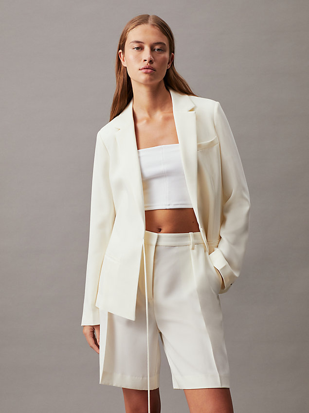 veste blazer slim en sergé structuré white pour femmes calvin klein