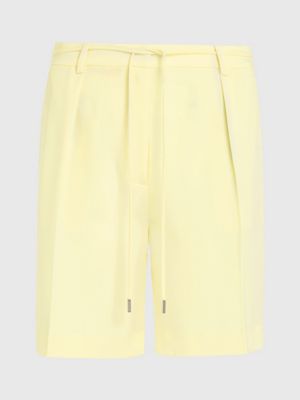 mimosa yellow relaxed twill shorts for women calvin klein