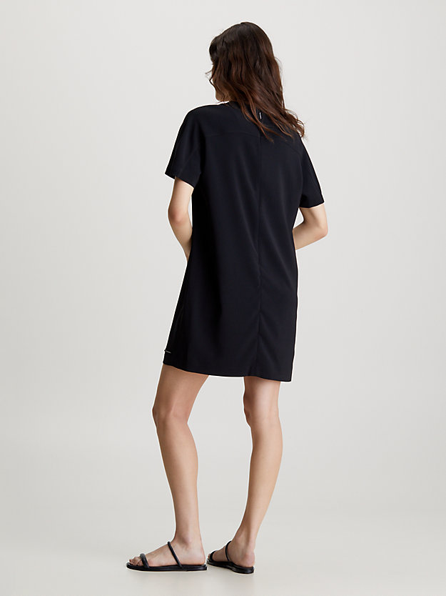 ck black relaxed rechte crêpe mini-jurk voor dames - calvin klein