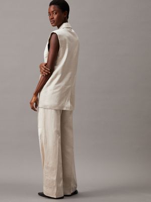 peyote relaxed tailored wide leg trousers for women calvin klein