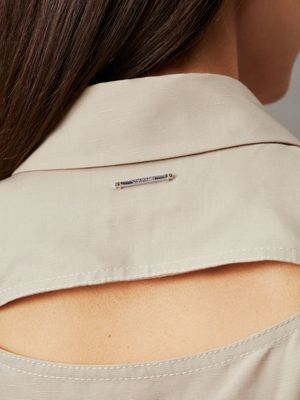 peyote relaxed cut out detail shirt for women calvin klein